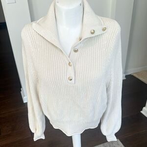 J. Crew Cream Ribbed Sweater S